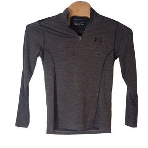 Under Armour Warm Up Jacket Long Sleeve Gray 1/4 Zip Pull Over Size Medium Men's
